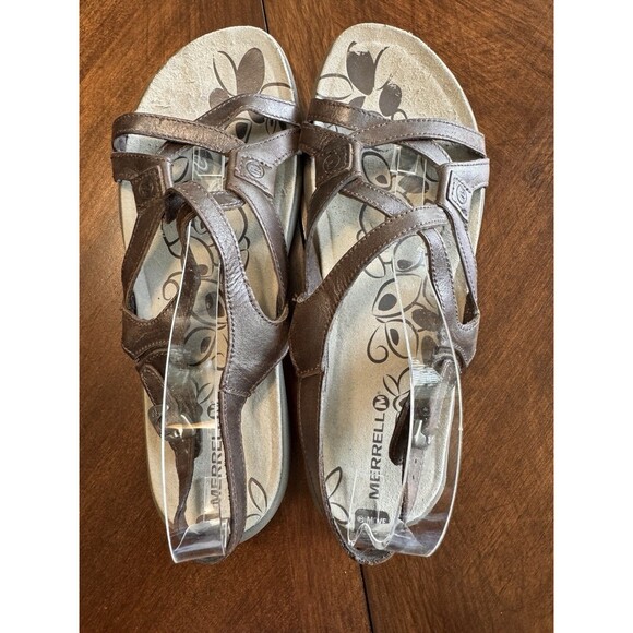 Merrell Shoes - MERRELL Women's Brown Leather Sandals Size 11